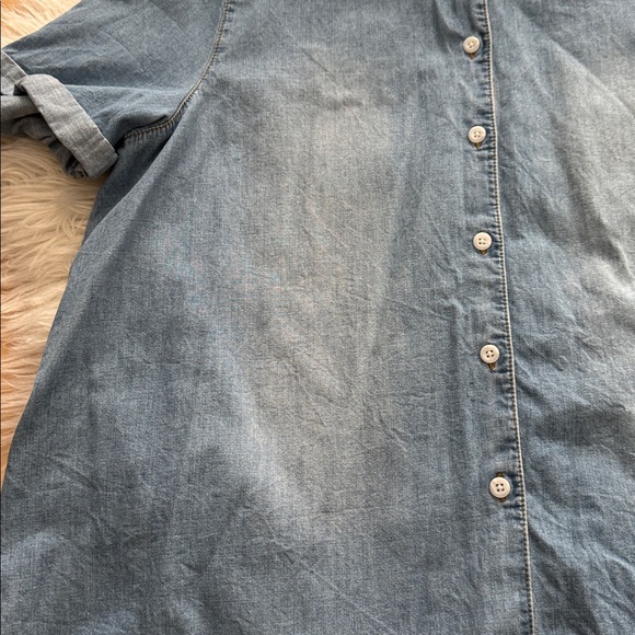 J. Jill Denim Blue Button Down Shirt Large Petite - Picture 4 of 5